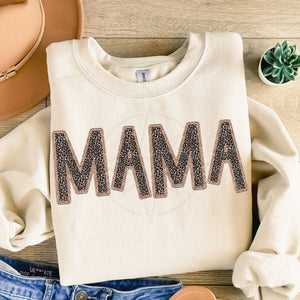 Faux Embroidery Cheetah Mama