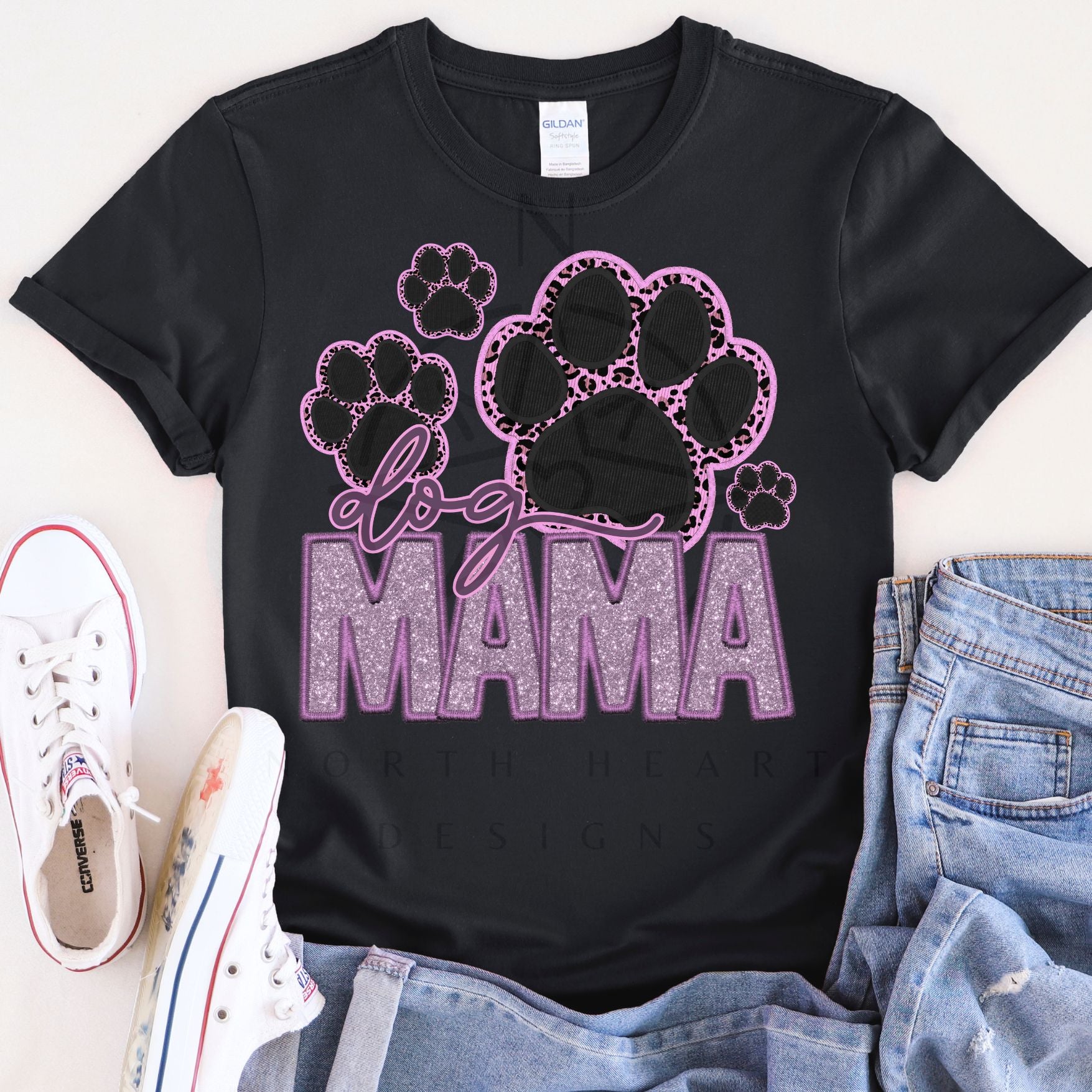 Faux Embroidery Dog Mom